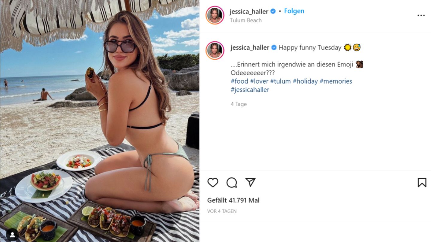 Jessica Haller während ihrer Flitterwochen in Mexiko