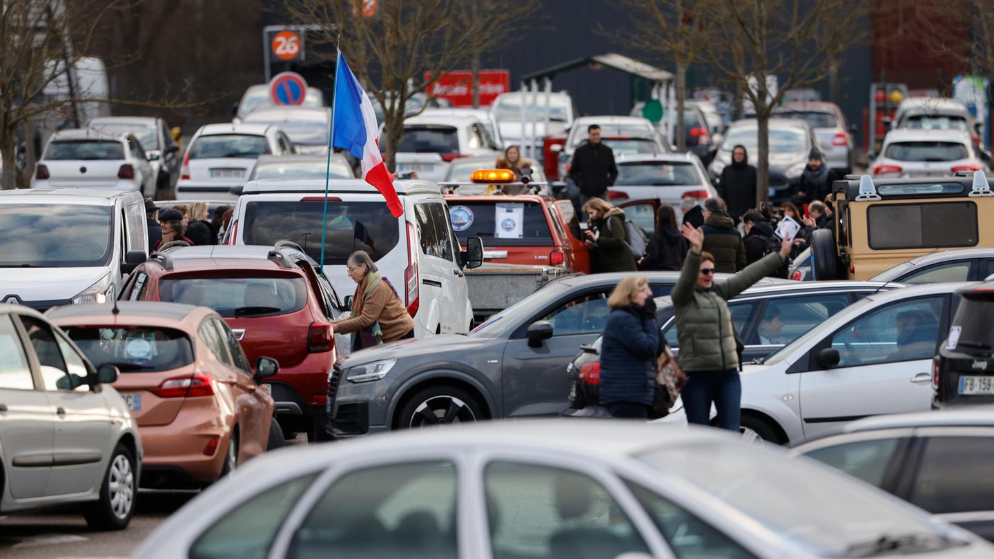 Protestkonvoi in Straßburg