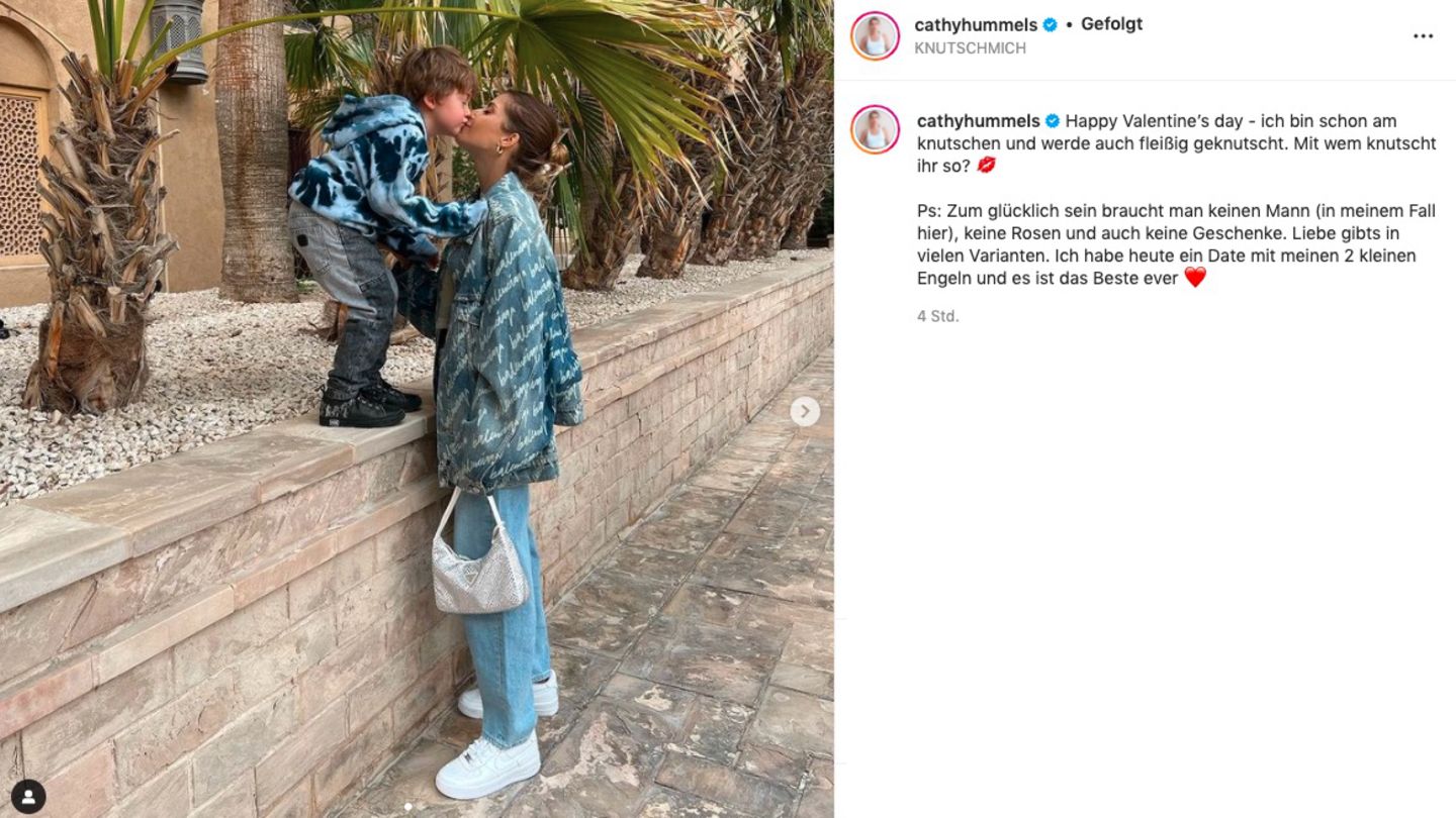 Cathy Hummels und Sohn Ludwig