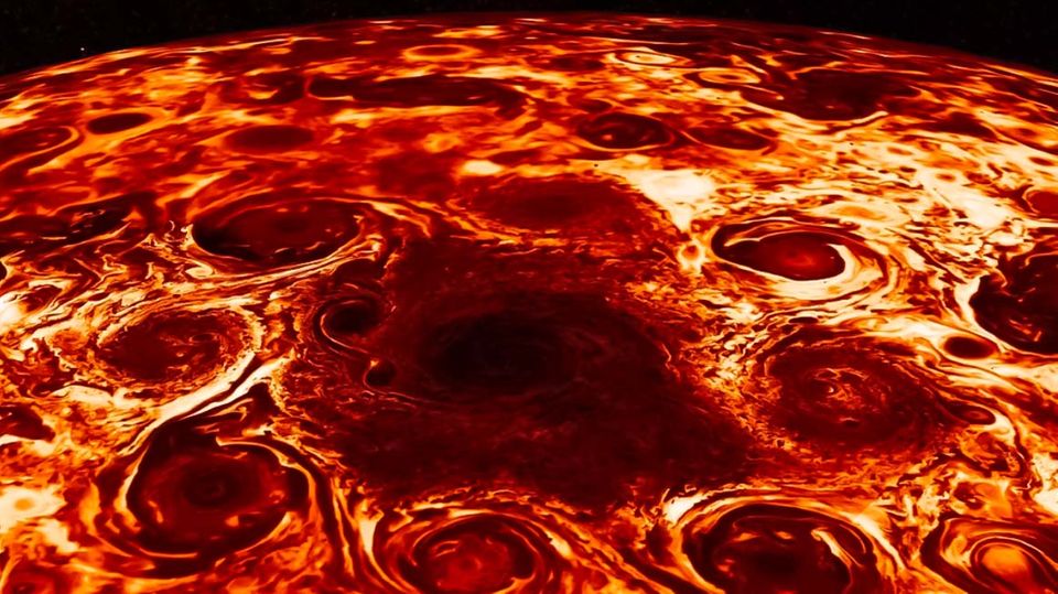 Beeindruckender Jupiter-Sturm sieht Pizzabelag zum Verwechseln ähnlich