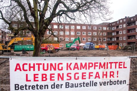 Der Fundort der Bombe in Hamburg-Wilhelmsburg