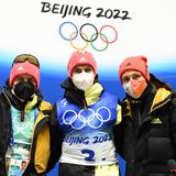 Silber Nordische Kombination Team-Staffel: Manuel Faisst (v.l.n.r.), Julian Schmid, Vinzenz Geiger und Eric Frenzel