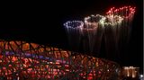 Peking - Olympische Ringe als Feuerwerk