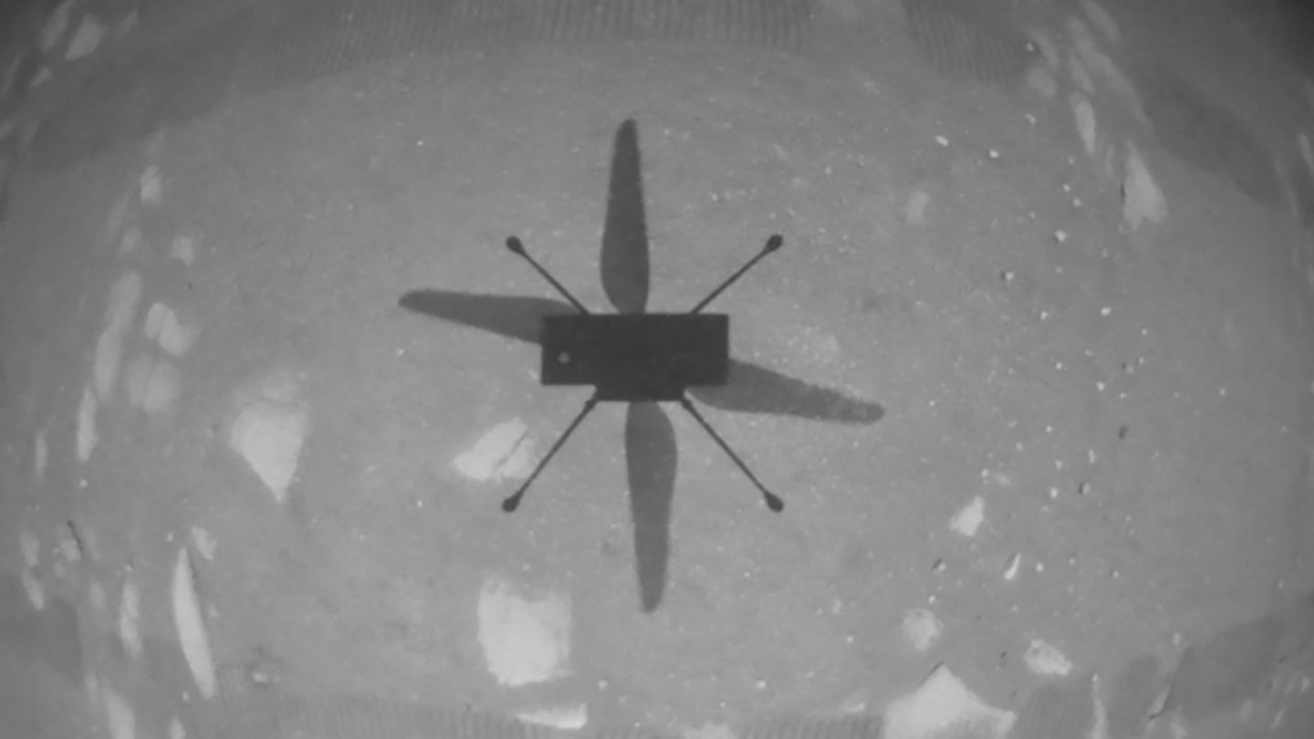 Ingenuity Schatten auf dem Mars