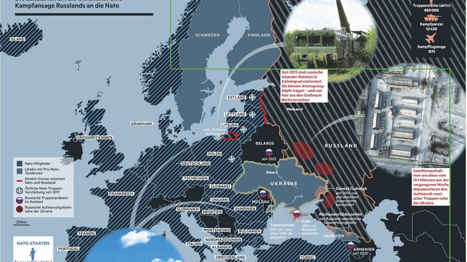Ukraine-Konflikt: Besetzte Gebiete und Truppen-Verteilung in Europa – eine Übersicht