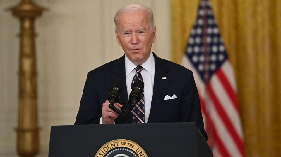 US-Präsident Joe Biden bei der Ansprache im Weißen Haus