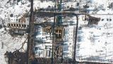 Das Satellitenbild soll ein russisches Feldlazarett westlich der russischen Stadt Belgorod zeigen