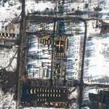 Das Satellitenbild soll ein russisches Feldlazarett westlich der russischen Stadt Belgorod zeigen