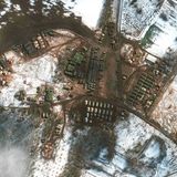 Das Foto soll neue Truppen und Ausrüstung, die in ländlichen Gebieten südwestlich der Stadt stationiert wurden, zeigen