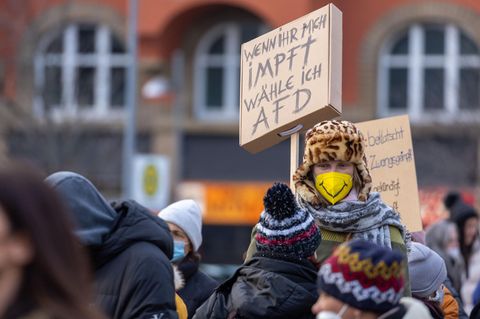 Corona-Demo in Stuttgart. Sonja ist nicht auf dem Bild zu sehen