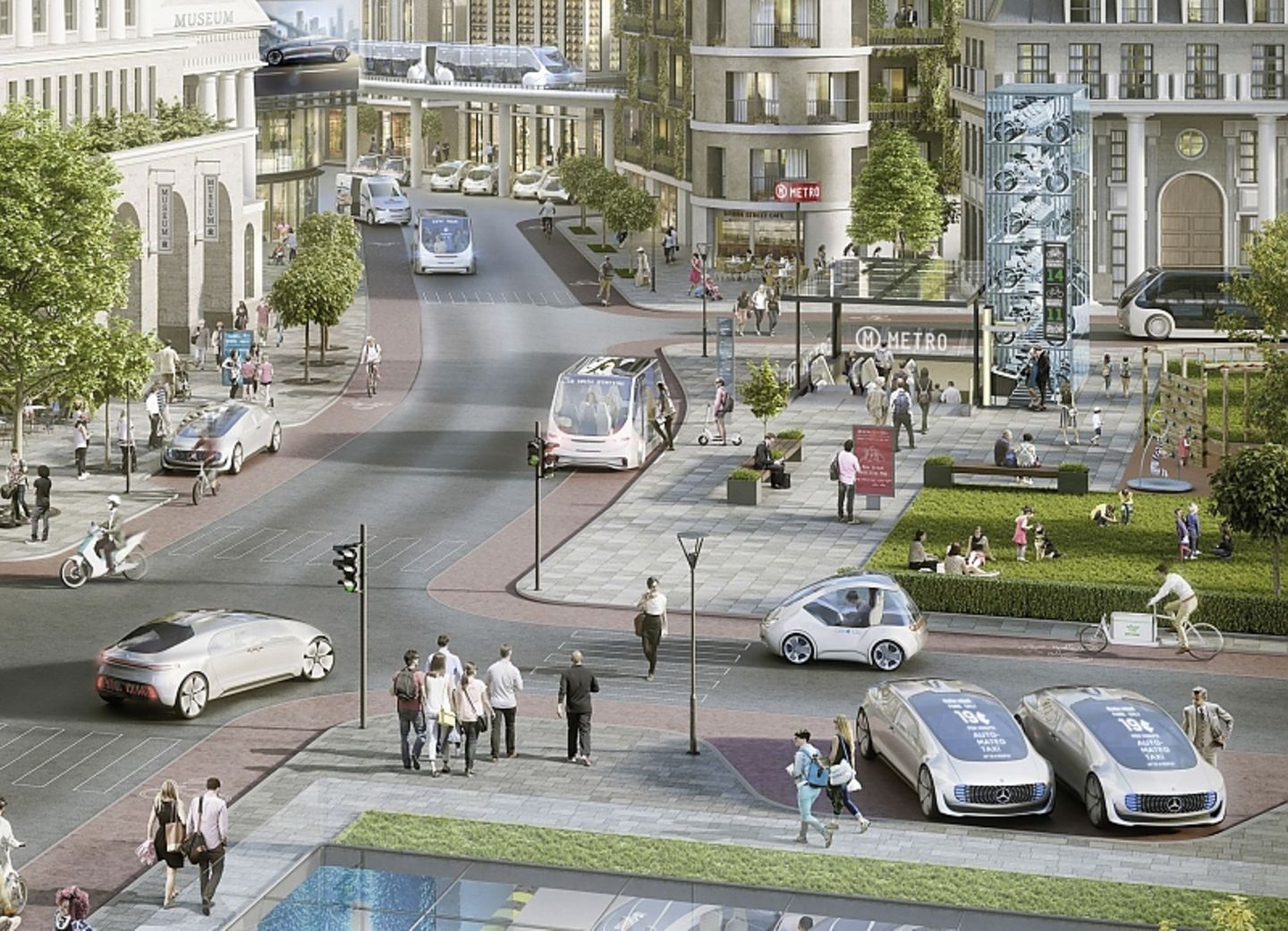 Nutzer ordern per Smartphone ein Car Sharing Auto oder ein Robo-Taxi