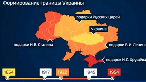 Diese Karte demonstriert, welche Gebiete der Ukraine der Kreml als russische Schenkungen ansieht