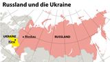 Eine Karte zeigt Militär und Truppenstärken der Ukraine und Russlands
