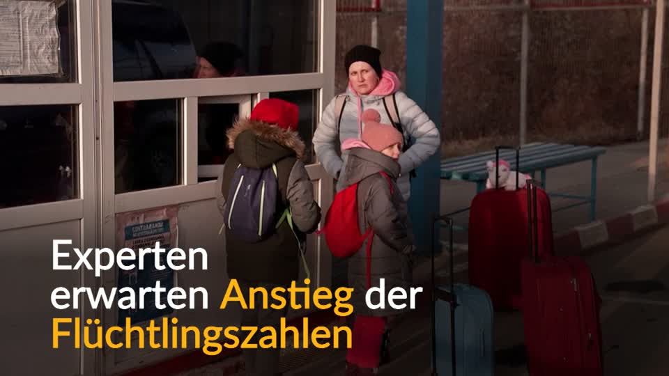 Video: Ukrainer fliehen vor dem Krieg