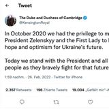 Tweet von Prinz William und Herzogin Kate