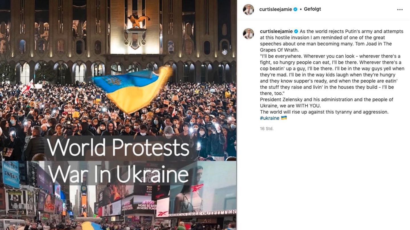 Instagram-Posting Jamie Lee Curtis Ukraine Instagram-Posting Jamie Lee Curtis Ukraine