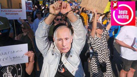 Auch in Santa Monica in Kalifornien gingen die Menschen auf die Straße, um gegen die russische Aggression zu demonstrieren