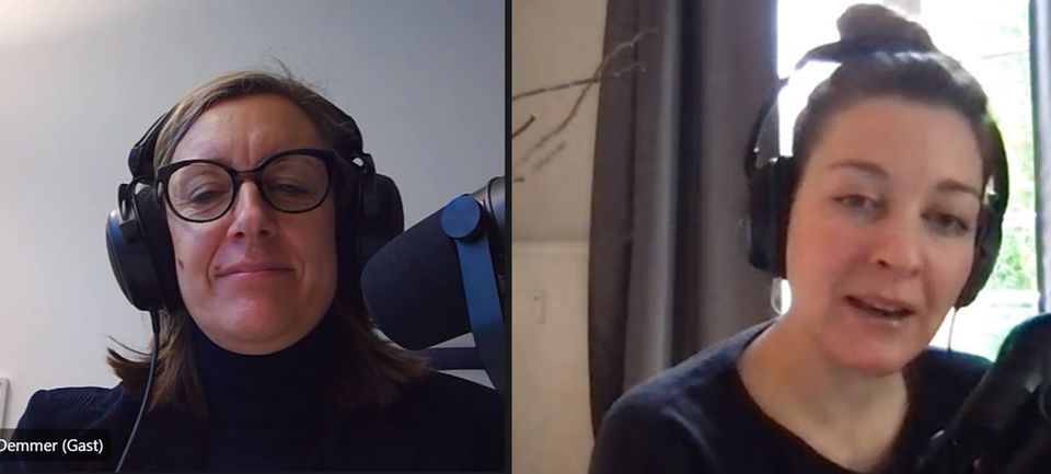 stern-Chefredakteurin Anna-Beeke Gretemeier (r.) im Video-Interview mit Ulrike Demmer
