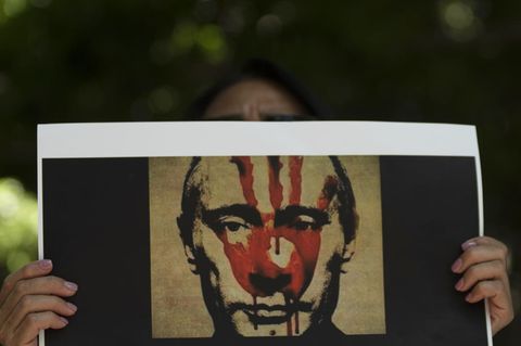 Demonstration gegen den Ukraine-Krieg. Auch auf Google Maps soll es nun Protest geben.