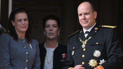 Prinzessin Stephanie, Prinzessin Caroline von Hannover und Fürst Albert II. von Monaco