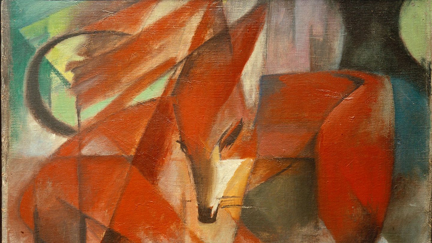 Ölgemälde "die Füchse" von Franz Marc