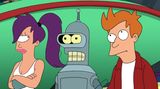 Die drei Futurama-Stars Leela, Bender und Fry