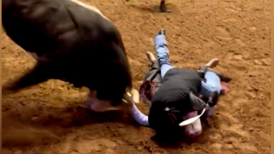Un padre se arriesga a salvar a su hijo de un toro bravo