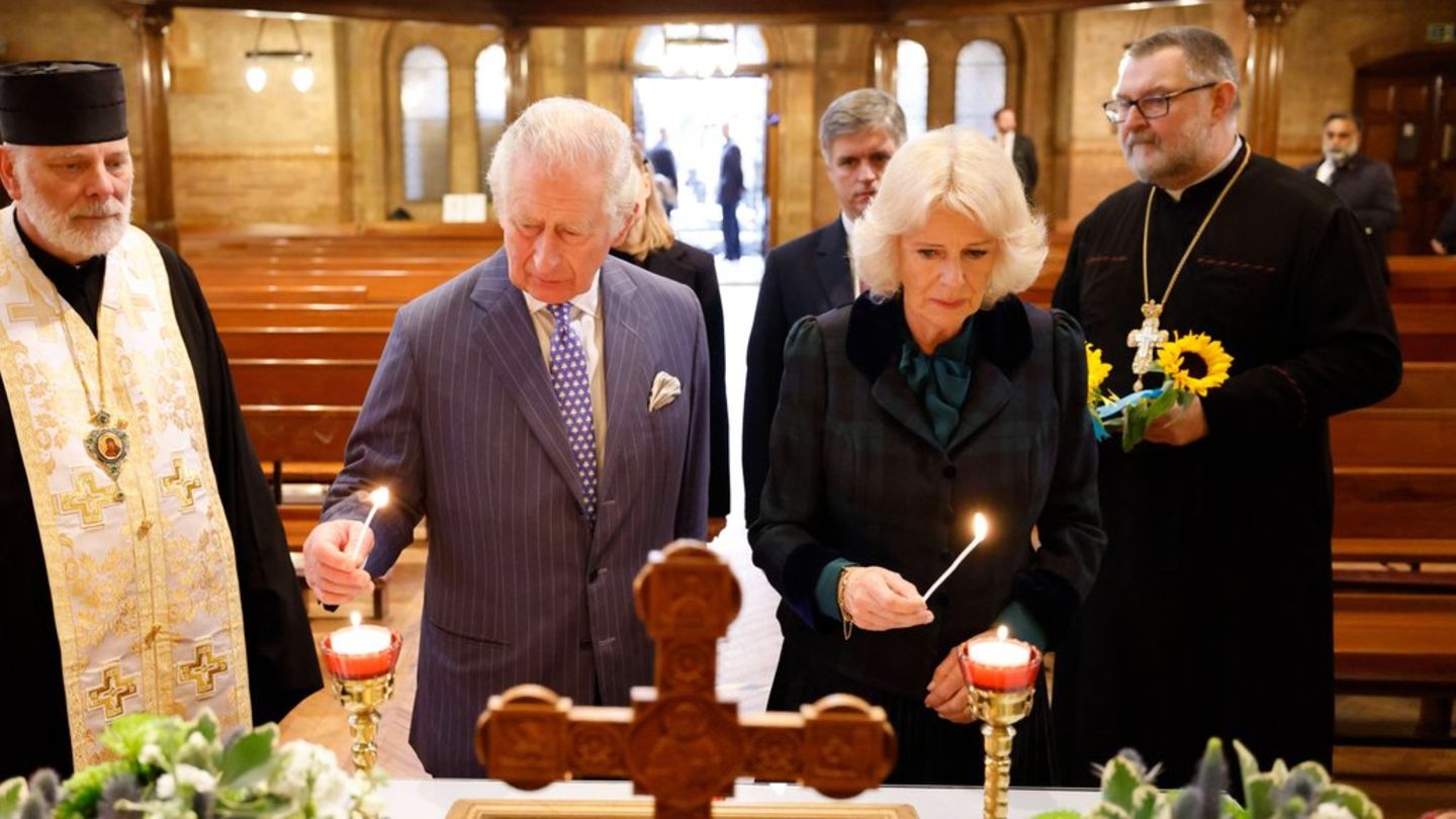 Prinz Charles und Herzogin Camilla in der ukrainischen katholischen Kathedrale in London.
