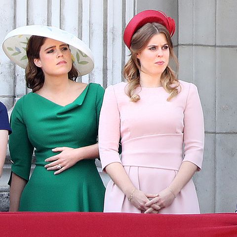Princess Eugenie (left) and Princess Beatrice on the royal balcony of the Buckingham Palace 2018