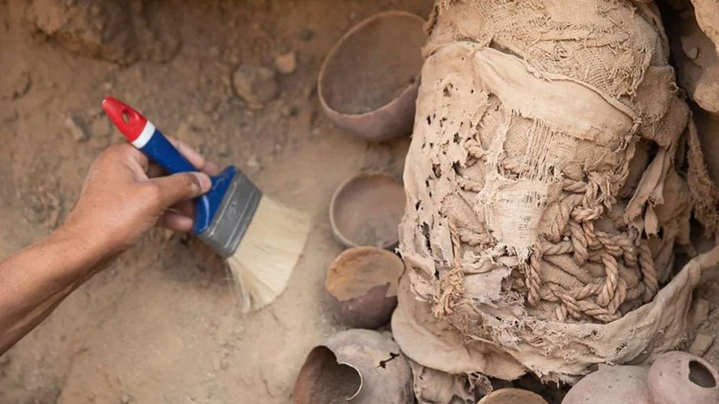 Archäologische Ausgrabungsarbeiten nahe Lima, Peru