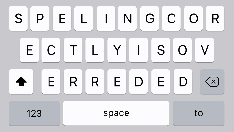 Keyboard with wrong spelling