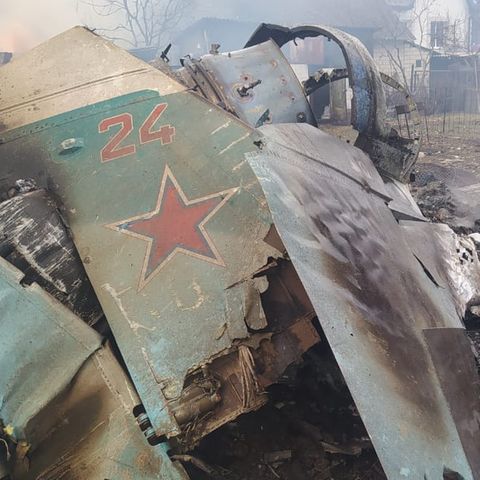 Abgeschossene SU 30 in der Ukraine.