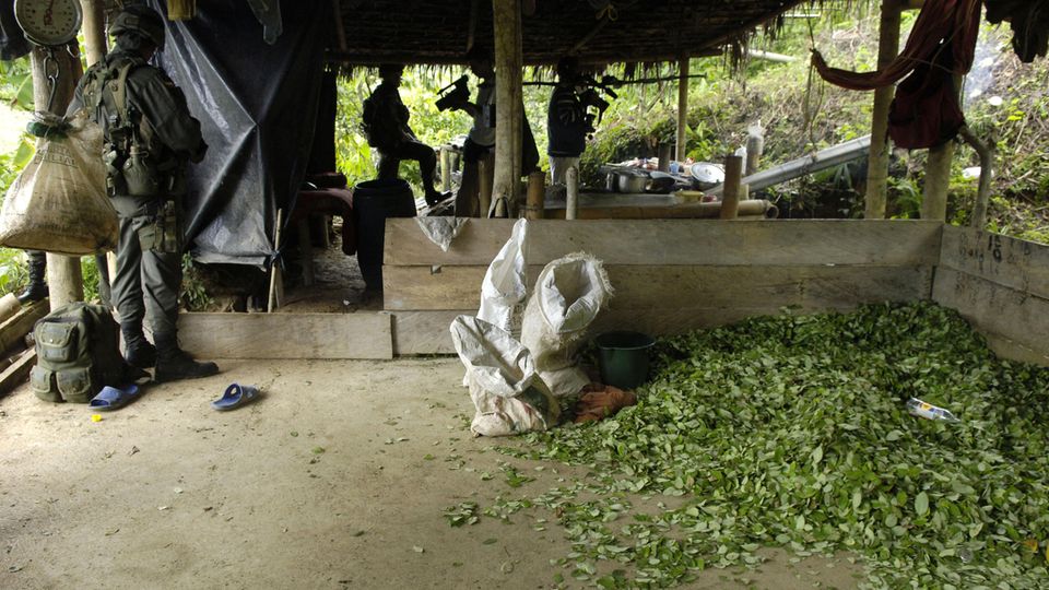 Kolumbien Drogen Kokain-Labor in Kolumbien.