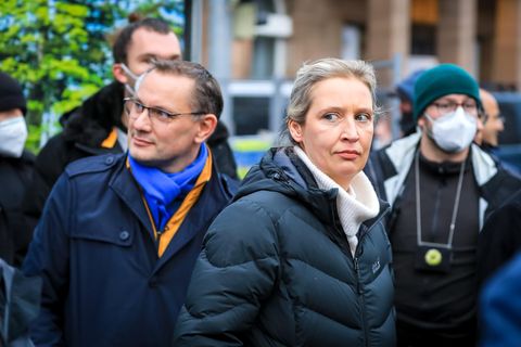 Der AfD-Chef Tino Chrupalla und die AfD-Fraktionsvorsitzende Alice Weidel