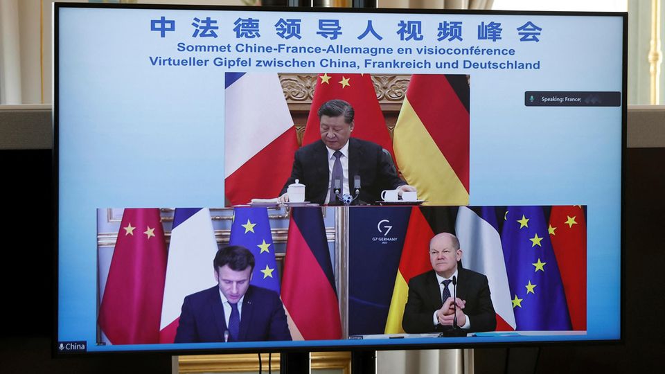 Scholz, Macron, Xi Jinping