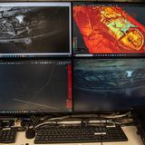 Vier Computer-Monitore