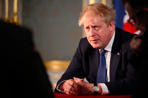 Premierminister Boris Johnson in einer Stellungsnahme zum Ukraine-Krieg
