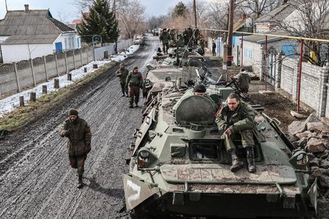 Prorusssche Separatisten in der Gegend von Donetzk