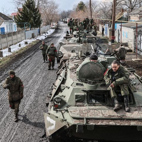 Prorusssche Separatisten in der Gegend von Donetzk
