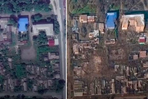 Bomben auf Klinik: Blick aus dem Weltall: Satellitenbilder zeigen Ausmaß der Zerstörung in Mariupol