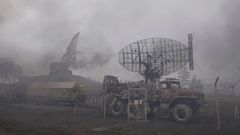 Angegriffene Luftabwehrbasis in Mariupol