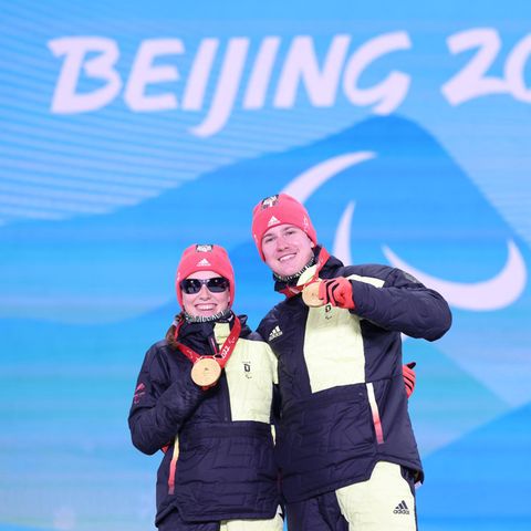 Linn Kazmaier und ihr Betreuer Florian Baumann