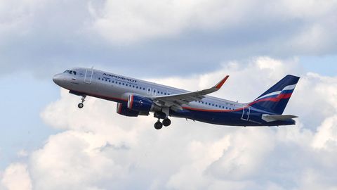 Ein Airbus A320 der Aeroflot als Symbolfoto für Flugverbote in Bermuda