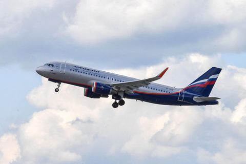 Ein Airbus A320 der Aeroflot als Symbolfoto für Flugverbote in Bermuda