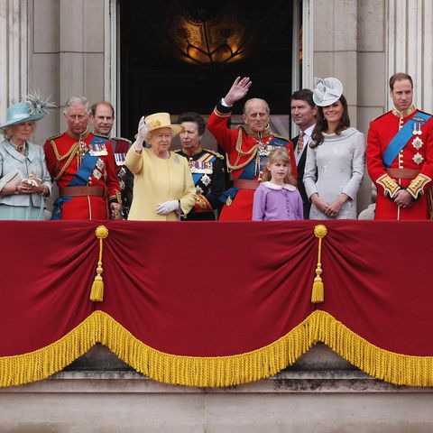 Die königliche Familie auf dem Balkon des Buckingham Palastes