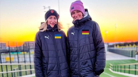 Jana Hartmann und Julija Krewsun aus der Ukraine