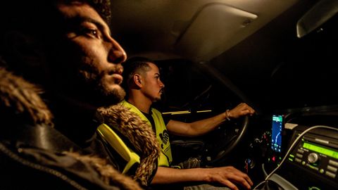 Rebar Ahmad und Mohammad Karsouh in einem Auto