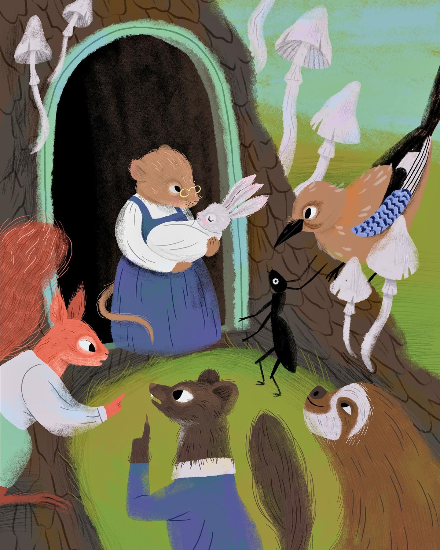 Illustration eines Häschens mit drei Ohren Illustration eines Häschens mit drei Ohren