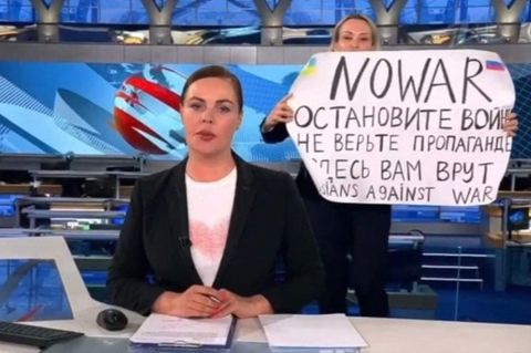Anti-Kriegs-Protest im russischen TV