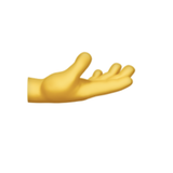 Hand offen nach oben Emoji